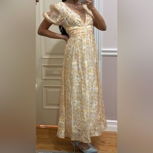 Yellow Maxi Short Sleeve Dress